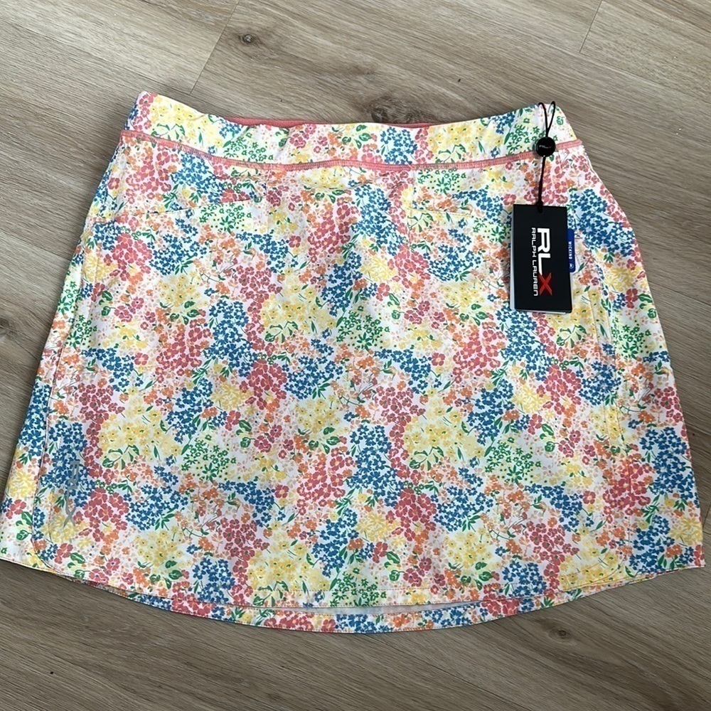 RLX Polo Golf Aim Print 17 Inch Floral Womens Golf Skort size Medium